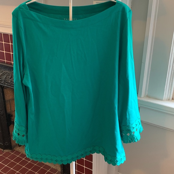 Talbots Tops - Talbots bottom embellished top. Never‎ ever worn!!!!!